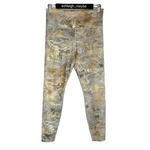 Athleta | Elation Gilded Metallic High Rise Tight Legging Gold Size Medium